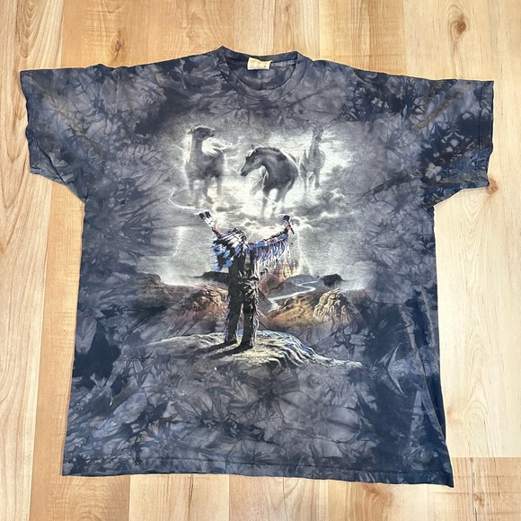 The Mountain Tops - Vintage 90"s The Mountain Horse Indian Graphic Tee Shirt XXXL